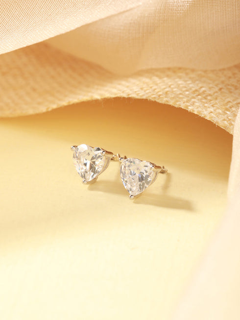925 Sterling Silver 7 mm stones Zircon Studded Minimal Solitaire Studds Earrings