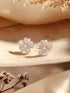 925 Sterling Silver Enamelled Bloom Flower Shaped Studds Earrings