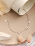 925 Sterling Silver Zircon Studded Bow Multilayered Minimal Wraparound Adjustable Bracelet