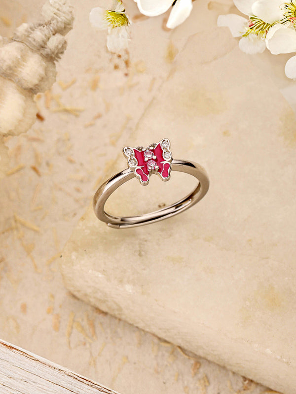 925 Sterling Silver Minimal Elegant Butterfly Adjustable Finger Ring