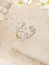 925 Sterling Silver AD Studded Garden Flowers Proposal Adjustable Finger Rings
