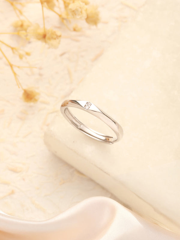 925 Sterling Silver Elegant Promise Adustable Band Finger Ring