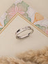 925 Sterling Silver Rhodium Plated Minimal Link love Adjustable Finger Band Ring