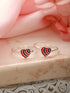 925 Sterling Silver Red Heart Shaped Minimal Adjustable Pair Of Toe Ring