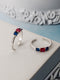 925 Sterling Silver CZ Studded Colorful Toe Rings