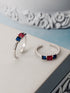 925 Sterling Silver CZ Studded Colorful Toe Rings