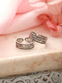 925 Sterling Silver Oxidised Flower Design Adjustable Pair Of Toe Ring