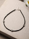 925 Sterling Silver Oxidised Charms Black Beads Flower Minimal Dailywear Anklet