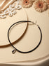 925 Sterling SilverRhodium Silver Seashell Black Thread Minimal Anklet