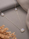 925 Sterling Silver White Moonstone Gemstone Studded Minimal Boho Necklace & Chain