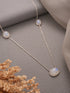 925 Sterling Silver White Moonstone Gemstone Studded Minimal Boho Necklace & Chain