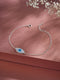 925 Silver Evil Eye Blue Minimal Adjustable Chain Charm Bracelet