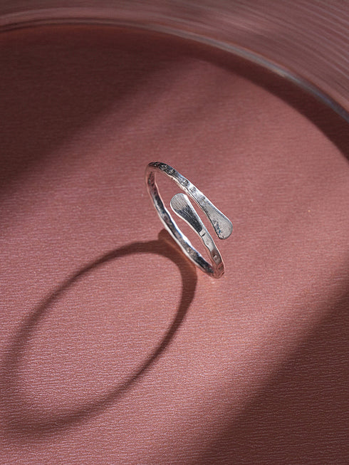 925 Sterling Silver Quirky Minimal Statement Band Finger Ring