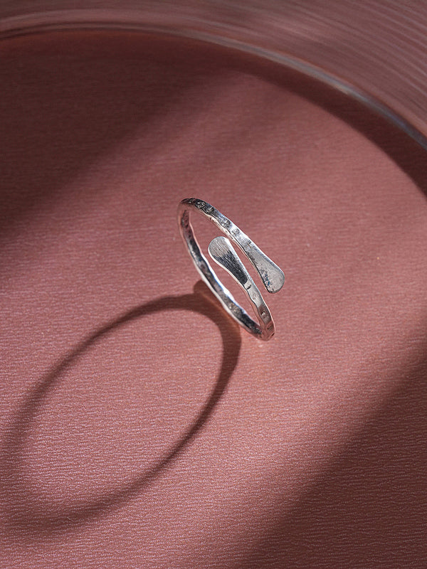 925 Sterling Silver Quirky Minimal Statement Band Finger Ring