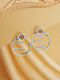 925 Sterling Silver Circular Quirky Statement Drop Minimal Earrings