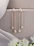 925 Sterling Silver Long Dual Strand Drop statement Minimal Earrings