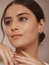 925 Sterling Silver Rhodium Plated CZ Studded Classic Hoop Earrings