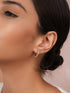 925 Sterling Silver Rhodium Plated CZ Studded Classic Hoop Earrings