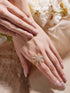 Gold Plated Zircon Studded 3 D Effect Adjustable Cocktail Finger Ring