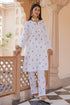 Chikankari Kurta Set In cotton - White