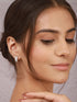 925 Sterling Silver Rhodium Plated CZ Studded Small Hoop Earrings