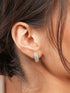 925 Sterling Silver Rhodium Plated CZ Studded Small Hoop Earrings