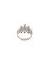White Rhodium Plated Marquise Shaped Zircon Studded Floral Designer Cocktail Anniversary Finger Ring