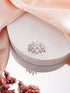 White Rhodium Plated Marquise Shaped Zircon Studded Floral Designer Cocktail Anniversary Finger Ring