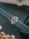 White Rhodium Plated Marquise Shaped Zircon Studded Floral Designer Cocktail Anniversary Finger Ring