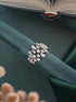 White Rhodium Plated Marquise Shaped Zircon Studded Floral Designer Cocktail Anniversary Finger Ring
