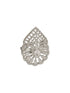 White Rhodium Toned Zircon Studded Adjustable Designer Cocktail Wedding Finger Ring