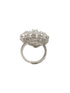 White Rhodium Toned Zircon Studded Adjustable Designer Cocktail Wedding Finger Ring