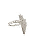 White Rhodium Toned Zircon Studded Adjustable Designer Cocktail Wedding Finger Ring