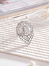 White Rhodium Toned Zircon Studded Adjustable Designer Cocktail Wedding Finger Ring