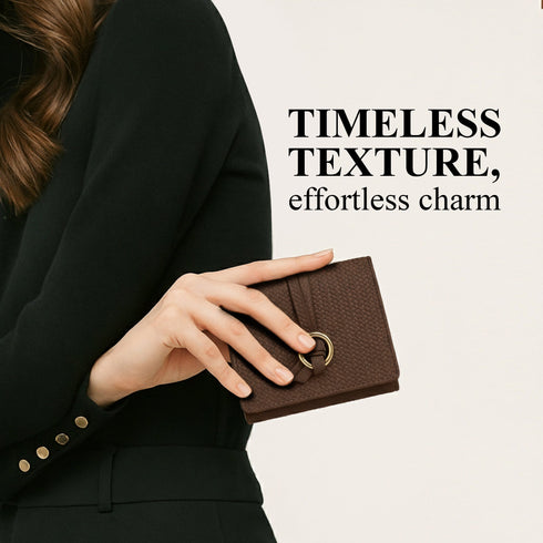 Carlton London Estelle Two Fold Textured Wallet Brown CLHB 36