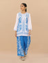Saba Chikankari Cord Set in Poly Muslin Set - Blue