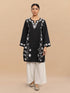 Falak Kashmiri Long Kurta - Black