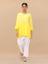 Saba Chikankari Short Kurta in Rayon cotton - Yellow