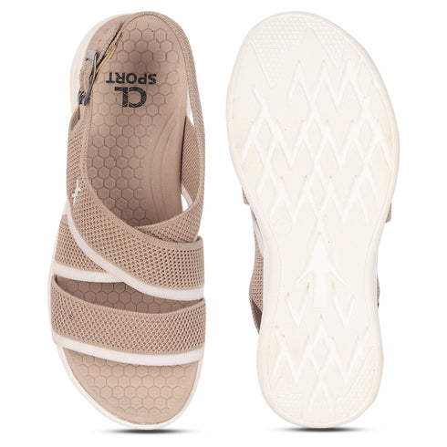 Women's Knitted Cross-Strap Sport Sandal with Buckle