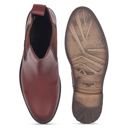 Men's Premium Leather Slip-On Chelsea Boots