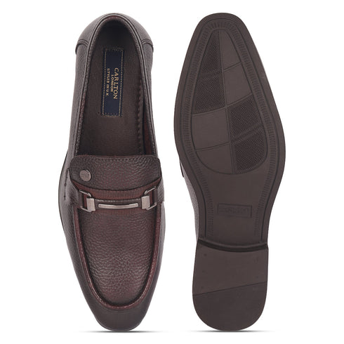 Men's Pebble Leather Dress Loafer with Contrast Band