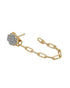 925 Sterling Silver 18kt Gold Plated CZ Dangling Chain Stud Earring