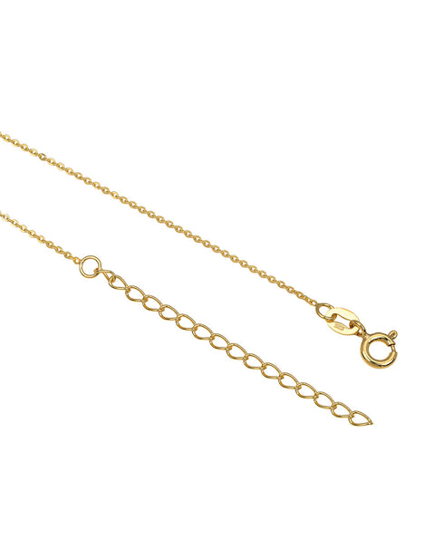 925 Sterling Silver 18kt Gold Plated Saphire Solitaire Heart Pendant and Chain