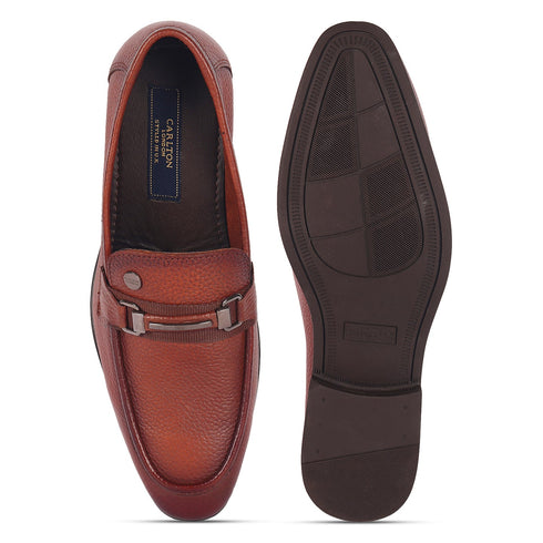 Men's Pebble Leather Dress Loafer with Contrast Band