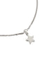 925 Sterling Silver Rhodium Plated Dangling Star Charm Bracelet