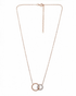 Women Grey Toned UV Protected Sunglasses and 18kt Rose Gold Plated CZ Nekclace Set