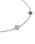 Rhodium Plated Green CZ Van Cleef Charm Adjustable Bracelet