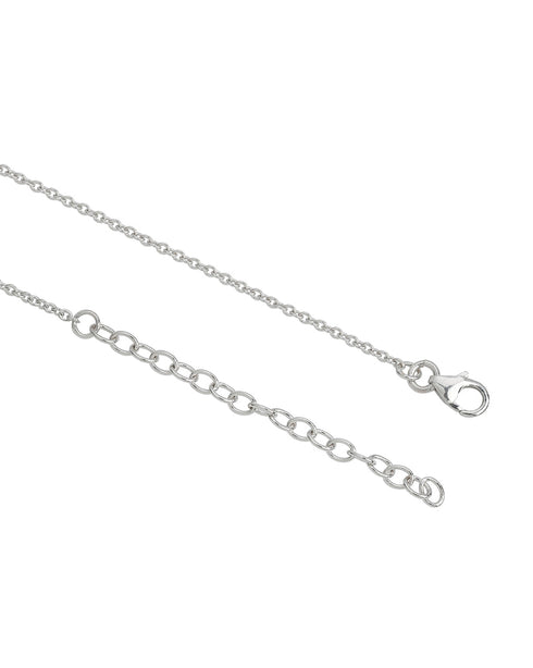 Rhodium Plated Radha and Krishna Oxidised Pendant and Chain for Unisex