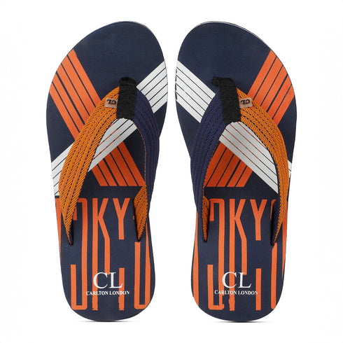 Men's Geometric Print Thong Slipers