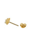 925 Sterling Silver 18kt Gold Plated Solitaire Floral Oval Stud Earring